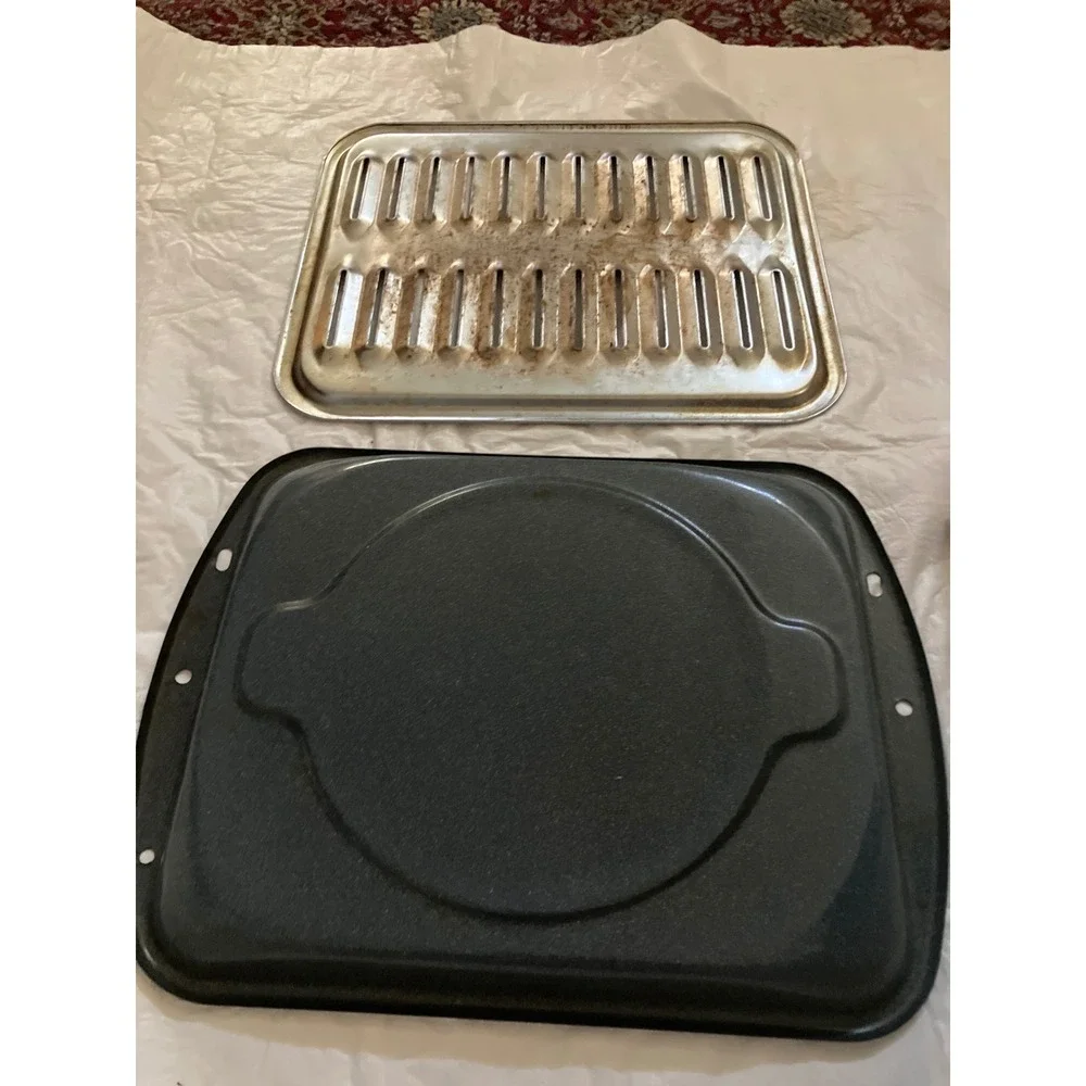 Broiler Pan Baking Tray Set Oven Grill Grate Roasting Rack Kitchen Cookware